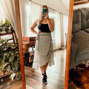 Floral wrap skirt